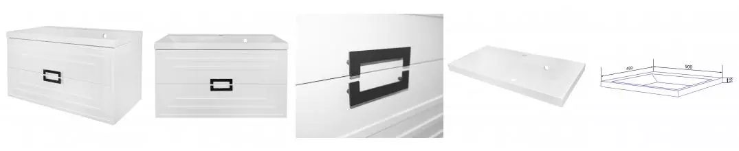 ВЫВОД Комплект Тумба АРМАРИО 90/2 подвесная БЕЛЫЙ ГЛЯНЕЦ с раковиной Классик 90 CS00096962 · Azario, CS00096962