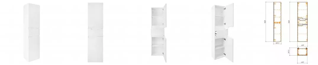 Пенал Azario KANTRI 40 400х307х1600 подвесной, правосторонний, белый глянец (CS00097263) Пенал Azario KANTRI 40 400х307х1600 подвесной, правосторонний, белый глянец (CS00097263)