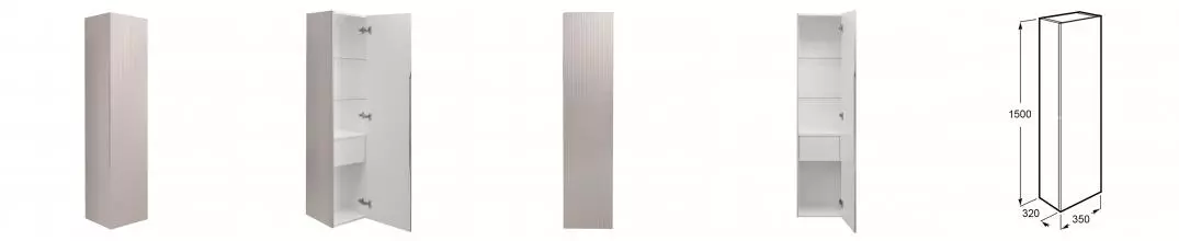 Пенал Viola 35 подвесной БЕЖЕВЫЙ (35х150х30) правый CS00096740 · Azario, CS00096740