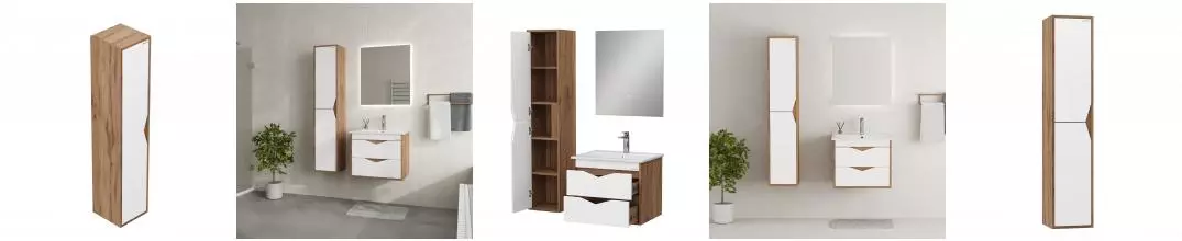 Пенал Onika Трианта 30 подвесной, белый/дуб крафт золотой Пенал Onika Трианта 30 подвесной, белый/дуб крафт золотой