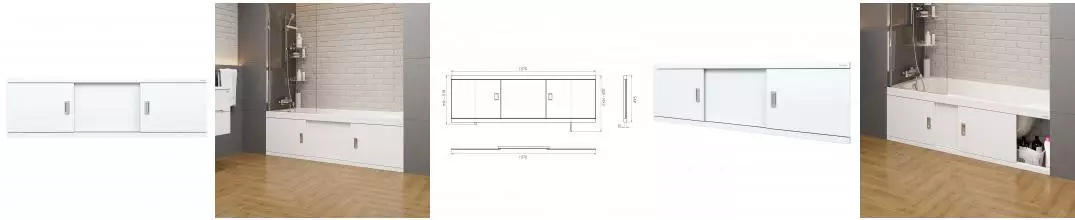 Экран под ванну Onika Монако-Эконом 160 белый Экран под ванну Onika Монако-Эконом 160 белый