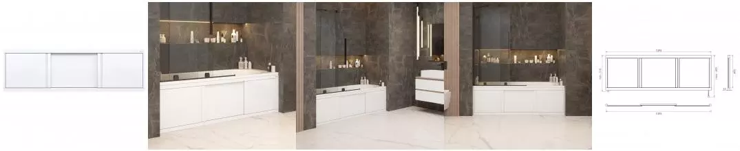 Экран под ванну Onika Одио 140 белый Экран под ванну Onika Одио 140 белый