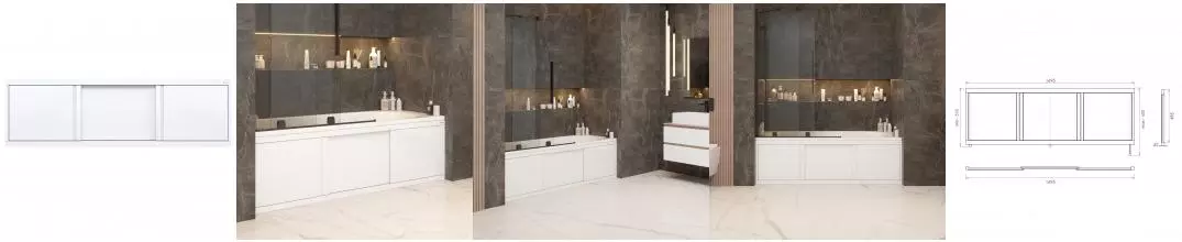 Экран под ванну Onika Одио 170 белый Экран под ванну Onika Одио 170 белый