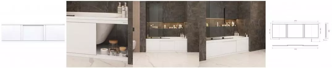 Экран под ванну Onika Одио Нова 150 белый