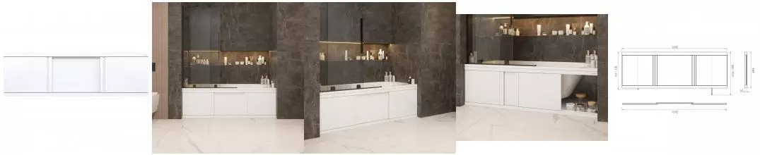 Экран под ванну Onika Одио Нова 160 белый Экран под ванну Onika Одио Нова 160 белый