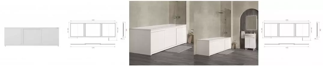 Экран под ванну Onika Одио Нова XL 160 белый Экран под ванну Onika Одио Нова XL 160 белый