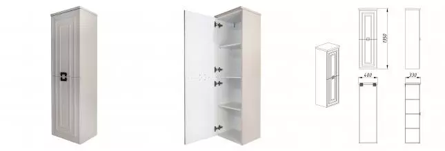 Пенал подвесной Azario ARMARIO 400х330х135 левосторонний, кашемир (CS00096921)