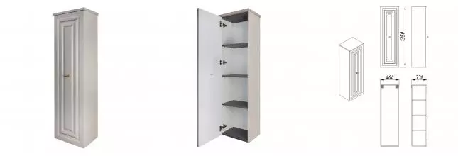 Пенал подвесной Azario LAURA 400х330х1350 левосторонний, кашемир, фурнитура золото (CS00096955) Пенал подвесной Azario LAURA 400х330х1350 левосторонний, кашемир, фурнитура золото (CS00096955)