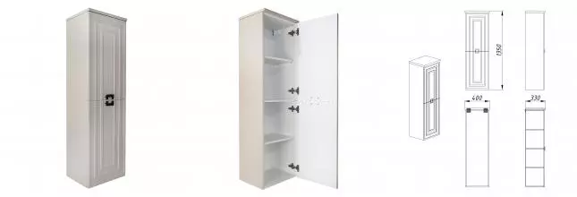 Пенал подвесной Azario ARMARIO 400х330х135 правосторонний, кашемир (CS00096922) Пенал подвесной Azario ARMARIO 400х330х135 правосторонний, кашемир (CS00096922)