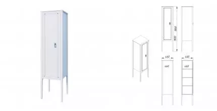 Пенал напольный Azario RIO 460х1800х460 левосторонний, ручка серебро, белый глянцевый (CS00096942)