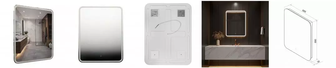 Зеркало Loranto Дина 68,5х89 с подсветкой, сенсорный выключатель с функцией диммера (CS00098008)