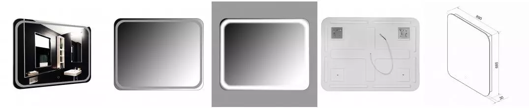 Зеркало Loranto Дина 89х68,5 с подсветкой, сенсорный выключатель с функцией диммера (CS00098010)