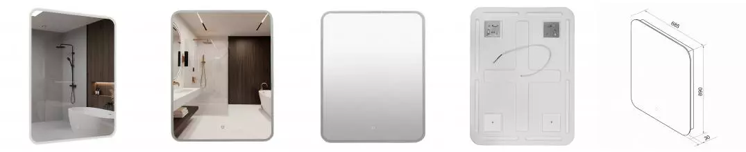 Зеркало Loranto Скай 68,5х89 с подсветкой, сенсорный выключатель с функцией диммера (CS00098014)