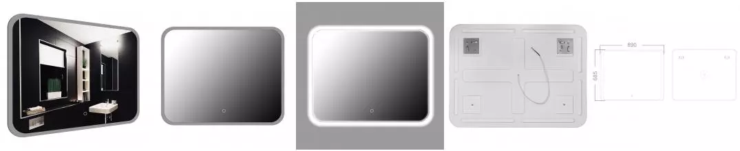 Зеркало Loranto Скай 89х68,5 с подсветкой, сенсорный выключатель с функцией диммера (CS00098015)