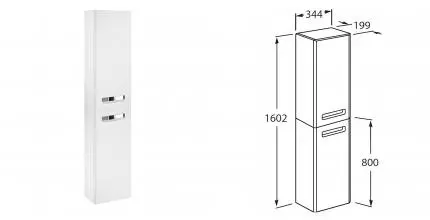 Пенал подвесной Roca The Gap 35 левый, белый (Z.RU93.0.273.9)