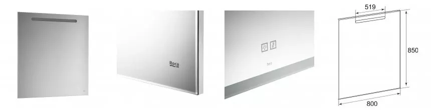 Зеркало Gap Roca Z, 80*85 см, с подсветкой, с антизапотеванием (RU93.0.268.9)