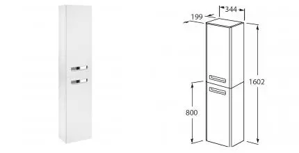 Пенал подвесной Roca The Gap 35 L левый, белый глянцевый (ZRU9302884)