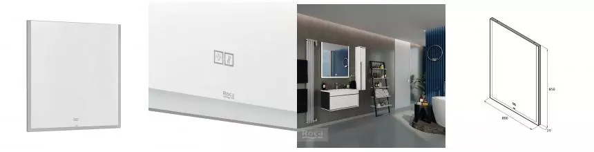 Зеркало Roca ANETO 800х850, LED-подсветка, система антизапотевания (7.8123.6.300.0)