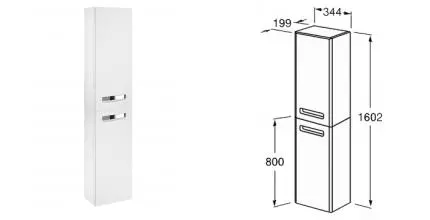 Пенал подвесной Roca Gap Original, правый, 35*20*160 см, с доводчиками, белый (Z.RU93.0.273.8)