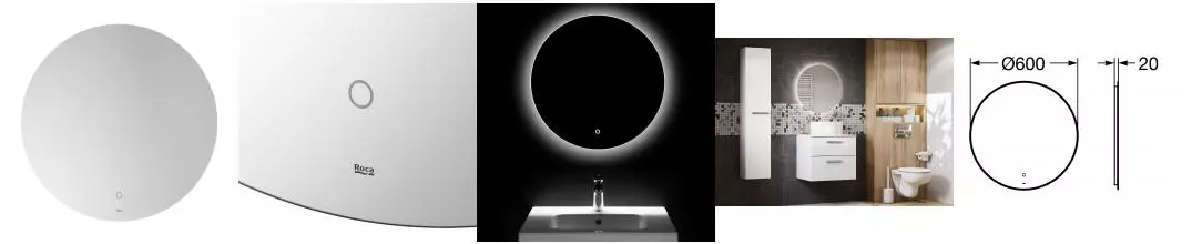 Зеркало Roca Luna 60 подвесное, круглое, с подсветкой (Z.RU93.0.755.7) Зеркало Roca Luna 60 подвесное, круглое, с подсветкой (Z.RU93.0.755.7)