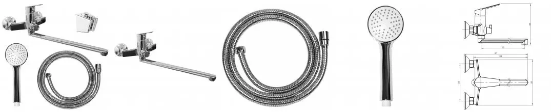 Смеситель для ванны LORANTO AVRORA керамический картридж, длинный излив, хром (LR90506000)