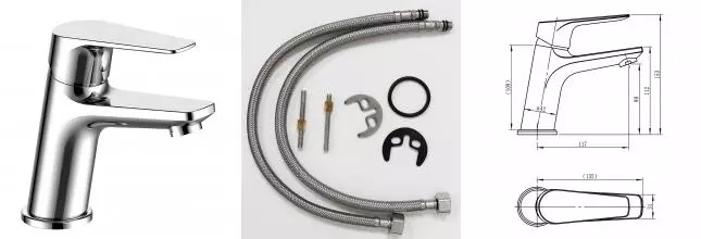 Смеситель для раковины LORANTO GRACIA керамический картридж, хром (LR10128000)