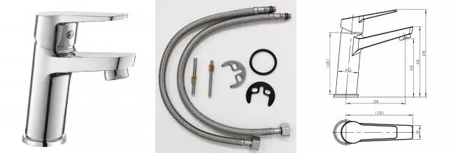 Смеситель для раковины LORANTO INESSA керамический картридж, хром (LR10287000)