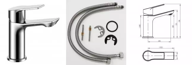 Смеситель для раковины LORANTO KATRINA керамический картридж, хром (LR10504001)