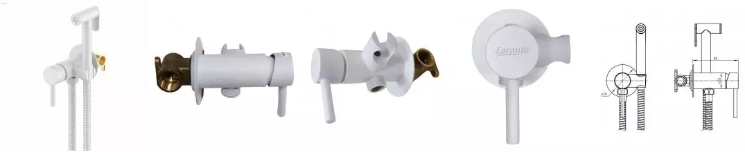 Гигиенический душ Loranto со смесителем, однорычажный, белый (LR80544000)