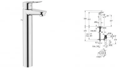 Смеситель для раковины Grohe BauLoop Хром (32856000) Смеситель для раковины Grohe BauLoop Хром (32856000)