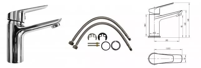 Смеситель для раковины LORANTO AVRORA керамический картридж, хром (LR10506000)