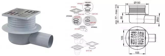 Трап для душа «AlcaPlast» AVP26 хром