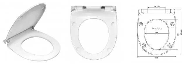 Сиденье для унитаза «Berges Wasserhaus» Real Slim SO ультратонкое дюропласт с микролифтом белое