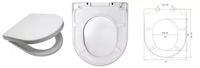 Сиденье для унитаза «Berges Wasserhaus» Geo SO дюропласт с микролифтом белое