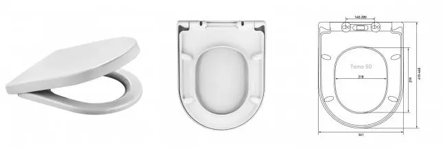 Сиденье для унитаза «Berges Wasserhaus» Toma SO дюропласт с микролифтом белое