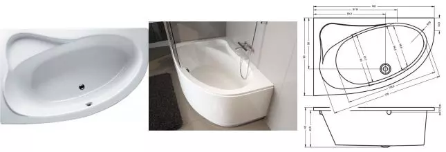 Ванна акриловая «Riho» Lyra 140/90 без опор без сифона белая правая Ванна акриловая «Riho» Lyra 140/90 без опор без сифона белая правая