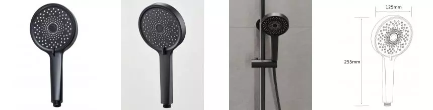 Agger Свит AHS2744 Лейка для душа 3 режима, черный