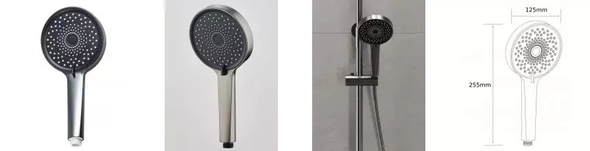 Agger Свит AHS2755 Лейка для душа 3 режима, оружейная сталь