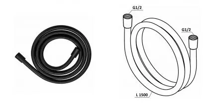 Agger Свит AH2744 Душевой шланг ПВХ 1,5 м, черный Agger Свит AH2744 Душевой шланг ПВХ 1,5 м, черный