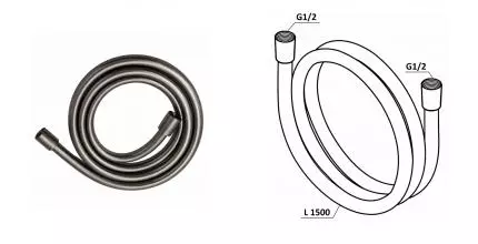 Agger Свит AH2755 Душевой шланг ПВХ 1,5 м, оружейная сталь Agger Свит AH2755 Душевой шланг ПВХ 1,5 м, оружейная сталь