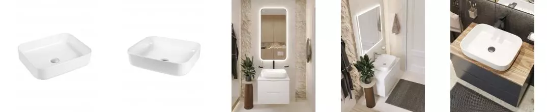 BOND S54-500 Раковина накладная прямоугольная 50*39*13см белая