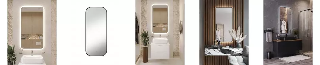 BOND M35ZE-60120 Зеркало прямоугольное Лофт 60х120см с подсветкой и черным обрамлением