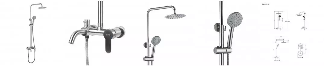 BOND Стиль B63-9100 Душевая система с тропическим душем и смесителем с изливом