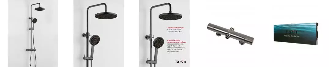 BOND B12-8277 Душевая стойка с термостатом и тропическим душем