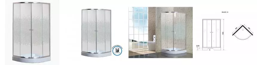 Душевой угол-ограждение «Niagara» NG-001-14 90/90 прозрачный-мозаика/хром с поддоном Душевой угол-ограждение «Niagara» NG-001-14 90/90 прозрачный-мозаика/хром с поддоном