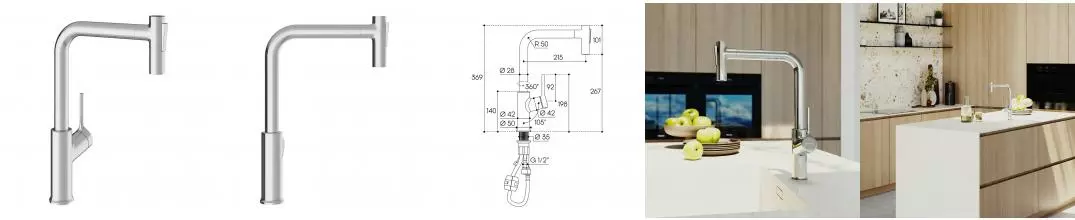 AQD ASSISTENTE Смеситель для кухни с вытяжным изливом, 2 типа струй, хром ASI0700 ASI0700 · Aqueduto, ASI0700 AQD ASSISTENTE Смеситель для кухни с вытяжным изливом, 2 типа струй, хром ASI0700 ASI0700 · Aqueduto, ASI0700