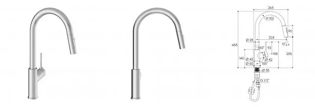 AQD ASSISTENTE Смеситель для кухни с вытяжным изливом, 2 типа струй, хром ASI0500 ASI0500 · Aqueduto, ASI0500 AQD ASSISTENTE Смеситель для кухни с вытяжным изливом, 2 типа струй, хром ASI0500 ASI0500 · Aqueduto, ASI0500