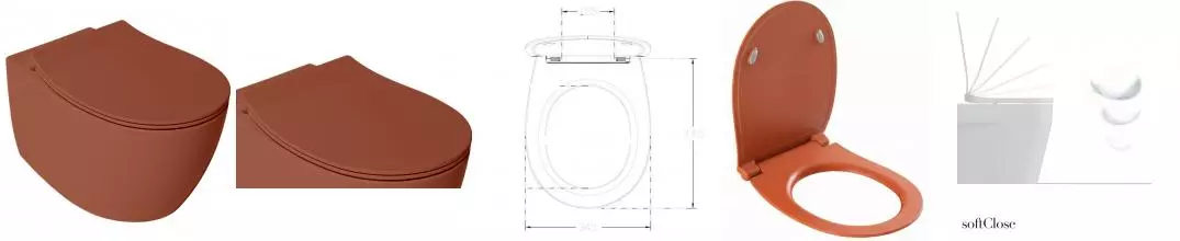 Подвесной унитаз «Isvea» Sentimenti Neo 10AR02010-2U матовый оранжевый с сиденьем дюропласт с микролифтом оранжевое