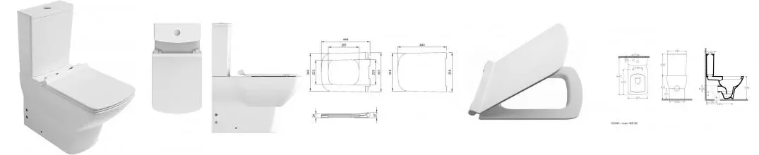 Унитаз-компакт «Isvea» Soluzione VI (10SZ04002 + 10BPS1002) глянцевый белый с сиденьем дюропласт с микролифтом белое