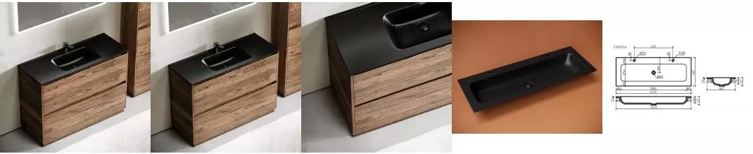 Тумба с раковиной «Sancos» Libra Floor 1190 напольная дуб чарльстон 2xLB120F-1ECH, раковина накладная Grace чёрная матовая двойная CN7016MB Тумба с раковиной «Sancos» Libra Floor 1190 напольная дуб чарльстон 2xLB120F-1ECH, раковина накладная Grace чёрная матовая двойная CN7016MB